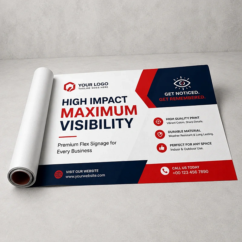 Flex Printing used for shop fronts, sale banners and hoardings